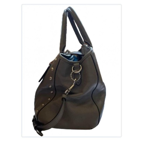 Coach Pebbled Leather Riley Satchel - 14"W x 10"H x 4"D - Medium Grey - Picture 3 of 6